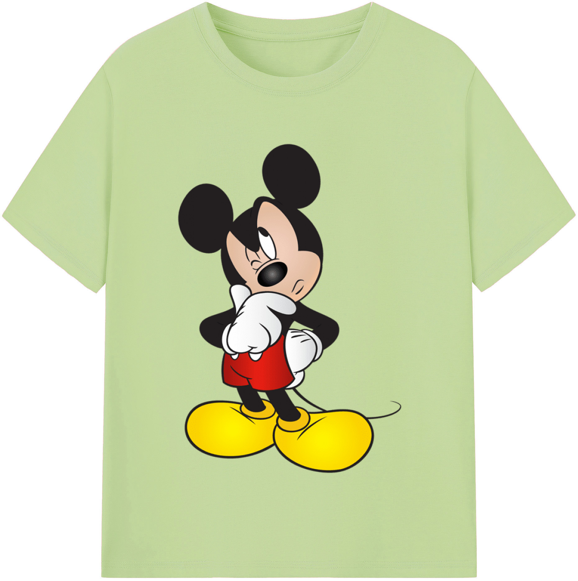 （画像用） ミッキーマウス Mickey Mouse 綿100％半袖Tシャツ（フロントプリント）